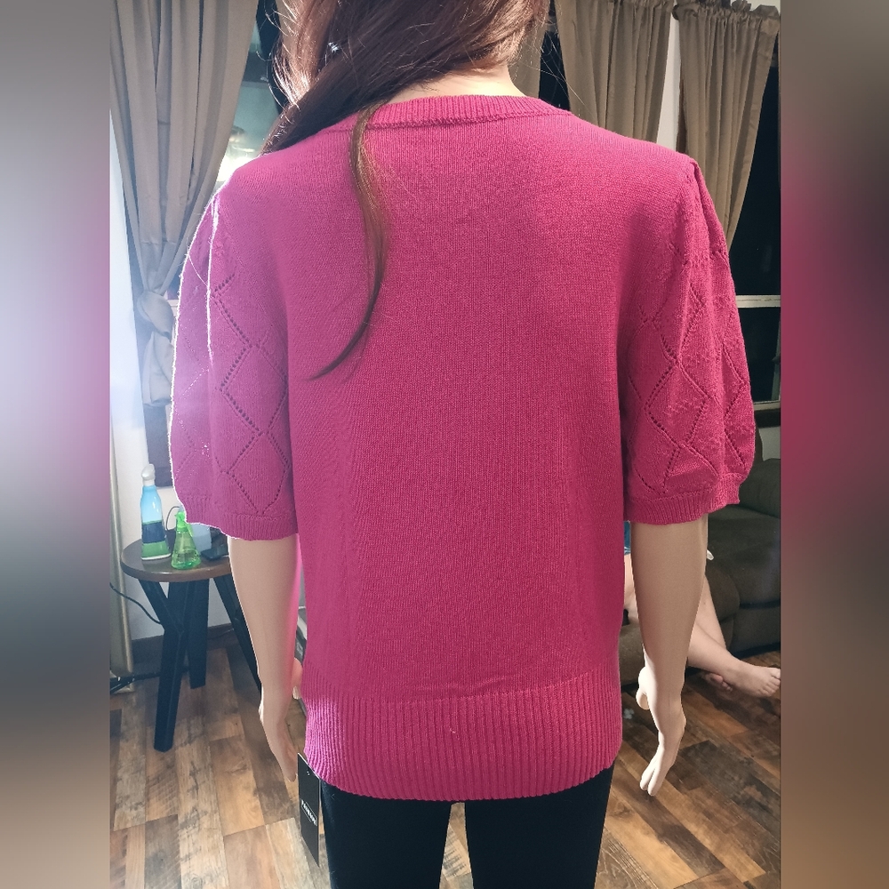 Women's Magenta Knit Top - Picture 10 of 11